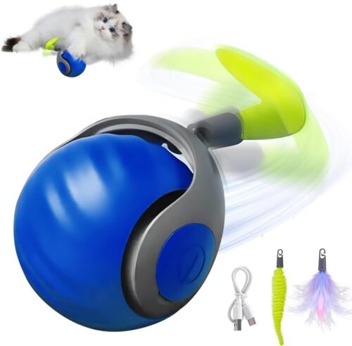 Juguete Interactivo para Gatos, Pelota Inteligente con Cola, Pet Gravity