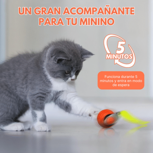 64 Juguete Interactivo para Gatos, Pelota Inteligente con Cola
