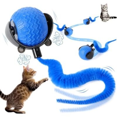 Pelota Inteligente para Gatos, Juguete Interactivo con Cola LED