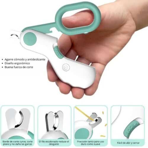 Cortauñas Led Para Gatos Cachorros y Animales Pequeños